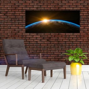 Tablou - Planeta Pământ și univers (120x50 cm)