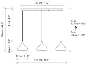 Lustră suspendată pe cablu MUBA 3xE27/40W/230V negru