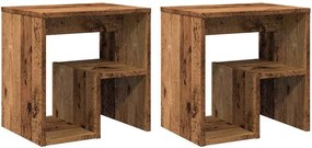 vidaXL Noptiere, 2 buc, lemn învechit, 40x30x40 cm, lemn prelucrat