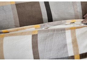 Lenjerie de pat gri/maro din micropluș/cocolino pentru pat de o persoană 140x200 cm – My House