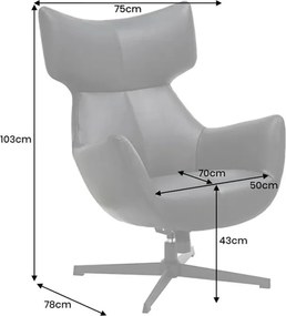 Fotoliu pivotant VOGUE piele sintetica maro