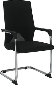 Scaun RAVIL, negru/crom, material textil/metal, 57x60x102 cm