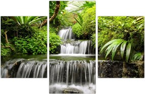 Tablou - Cascadă în pădurea tropicală (90x60 cm)