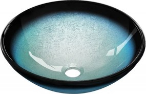 Mexen Mira chiuvetă din sticlă, pe blat, 42 x 42 cm, albastră - 24124247