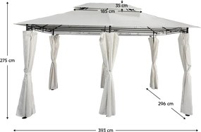 Foişor de grădină 3x4 m, bej, TABARI
