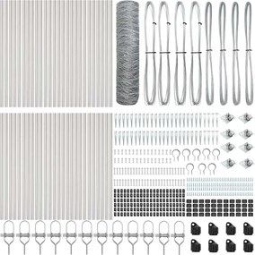 vidaXL Stâlp de gard. Argintiu 100 x 0,8 m (plasă de 36 mm) Oțel