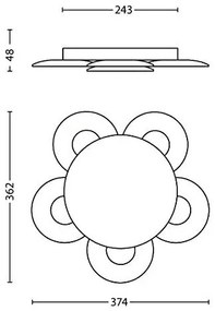 Plafonieră LED Philips 40970/48/16 VAGA 6xHighPower LED/2.5W/230V