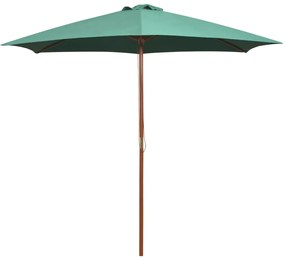 Umbrela de soare cu stalp de lemn 270 x 270 cm, verde