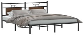 vidaXL Cadru de pat fără saltea Stejar maro 183x203 cm Lemn prelucrat