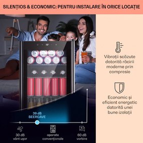 Klarstein Beercave 70 Frigider 70 ltr 70 ltr 3 rafturi Ușă de sticlă triplu izolată Touch