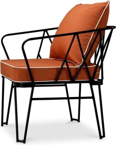 Scaun design LUX pentru exterior, Tesatura, Metal, Clifton blaise orange