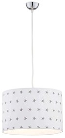 Lustra/Pendul pentru camera copii MAGIC alba cu stele gri