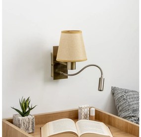 Lampă LED de perete Brilagi NUBILA 1xE27/25W/230V + LED/3W alamă/maro deschis