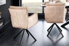 Set de 2 scaune pivotante BIG GEORGE sampanie bej