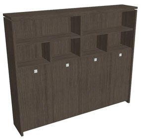 Dulap înalt pentru haine Verno 248 x 46 x 210 cm, cu rafturi, stejar antracit