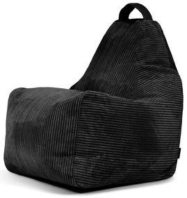 Fotoliu bean bag negru cu tapițerie din catifea reiată Play Amuse – SLOWDOWN