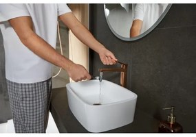 Baterie pentru lavoar MALAGA 30,3 cm cu set de scurgere, aur roz - KFA Armatura 4522-712-34