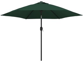 Umbrelă de soare cu stâlp din oțel 3 m, Verde