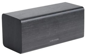Ceas alarmă cu aspect de lemn Karlsson Block, 16 x 7,2 cm, negru