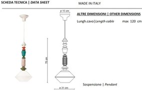 Pendul ceramic design italian realizat manual LARIAT H-70cm