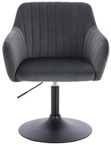 HR190N Scaun Grafit din Catifea cu Bază Neagră