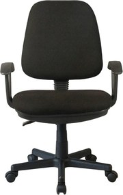 Scaun birou COLBY NEW, negru, stofa/plastic, 60x52x90/100 cm