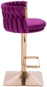 HR450KW Scaun Fuksja din Catifea cu Bază Aurie