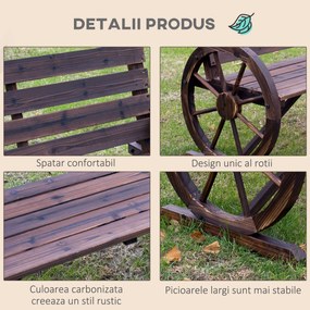 Banca din Lemn pentru gradina Outsunny , stil country, 105.5x56x75cm | Aosom Romania