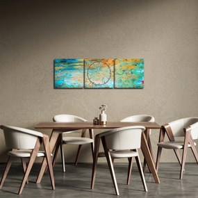 Tablou - Abstract albastru (cu ceas) (90x30 cm)