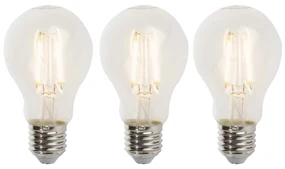 Set de 3 becuri LED cu filament reglabile E27 A60 5W 470lm 2700K