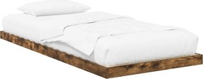 vidaXL Cadru de pat de podea Stejar fumuriu 90 x 200 cm Lemn compozit