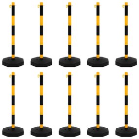 Set stalp semnalizare trafic, cu lant din plastic de 10 m 10, Galben