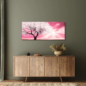 Tabloul cu pomul roz (120x50 cm)