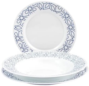 Serviciu de masa Bormioli Ricamo Blu, 18 piese,opal