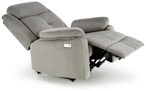 Fotoliu recliner Loris stofa gri H105 cm