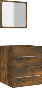 vidaXL Dulap de baie cu oglindă, stejar fumuriu, 41x38,5x48 cm