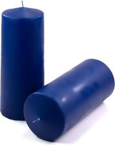 Set de lumânări în formă de pilon, 25 cm, Ø 10 cm, albastru,
