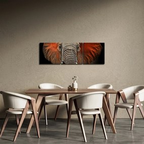 Tablou - Elefanți cu Tsavo (cu ceas) (90x30 cm)