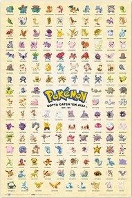Poster Pokémon - Kanto Prima Generație, (61 x 91.5 cm)