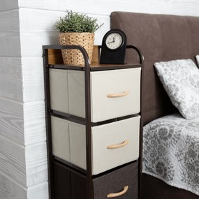 Comodă cu sertare din material textil HAZEL TIP 1,maro, L