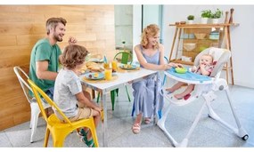 Scaun de masă 2 în 1 pentru copii YUMMY bej/alb KINDERKRAFT