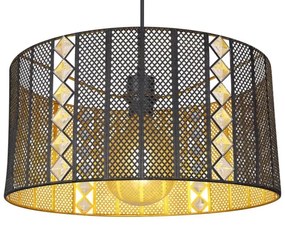 Lustră pe cablu Globo 15450H ABINY 1xE27/60W/230V auriu/negru