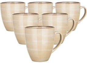 Set de 6 căni din ceramică Banquet PALAS , 400 ml,crem,