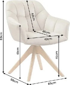 Scaun pivotant PAPILLON catifea bej/ stejar