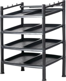 Raft pentru pantofi 4 etaje Black 52 x 34 x 67 cm