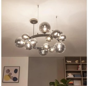 Brilagi - Lustră LED suspendată pe cablu MILLA, 15xG9/3W/230V, negru cromat/fumuriu
