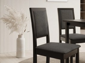 Scaun tapitat, din lemn, Nola XIII, ADRK Furniture (Culoare: Alb / Opium 85)