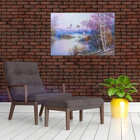 Tablou - Sosirea toamnei, pictură în ulei (90x60 cm)