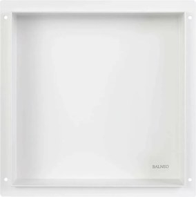 Raft incastrat patrat Balneo Wall-Box 30x30x7 cm fara rama alb periat