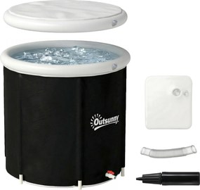 Outsunny Cadă cu Gheață 280L, Cadă pentru Imersiune în Terapia Rece cu Capac și Pompă, Cadă Gonflabilă pentru Recuperare/Terapie pentru Interior și Exterior Adulți | Aosom Romania